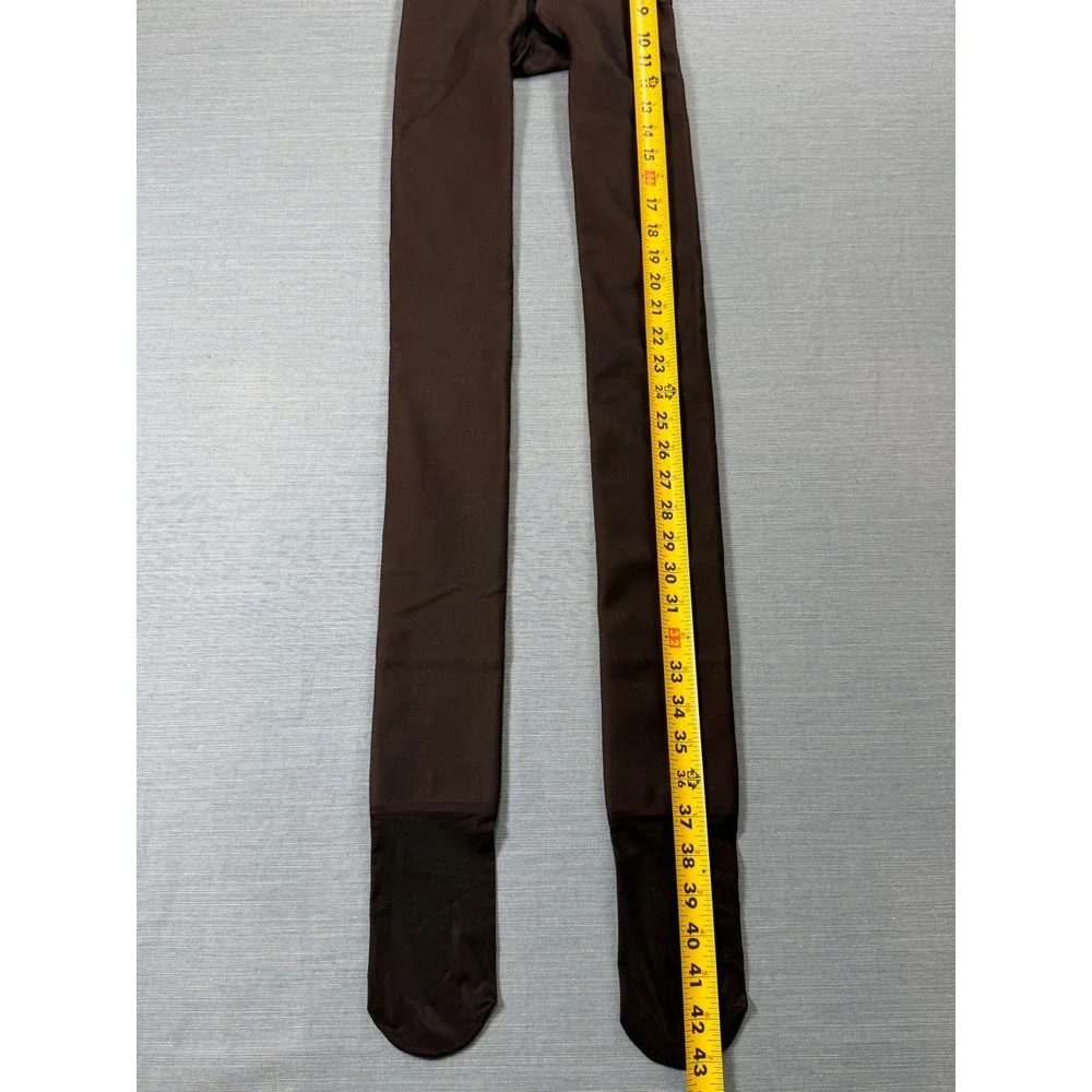 Joyspun Women Brown Fleece Lined Tights Footed Warm Winter Leggings Size Medium
